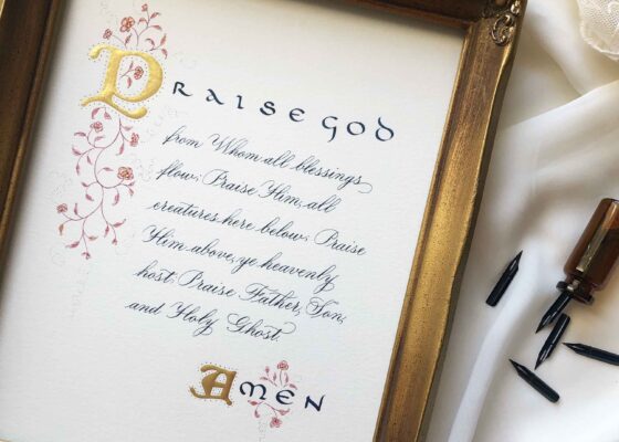 Allocco Design Norfolk, VA Calligraphy | Gilded Bible Verse