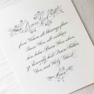 Allocco Design Norfolk, VA Calligraphy | Calligraphy Doxology