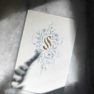 Allocco Design Norfolk, VA Calligraphy | Flourished Gold Calligraphy S