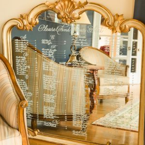 Luxurious mirror wedding seating chart