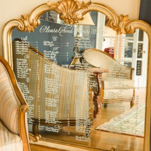 Luxurious mirror wedding seating chart